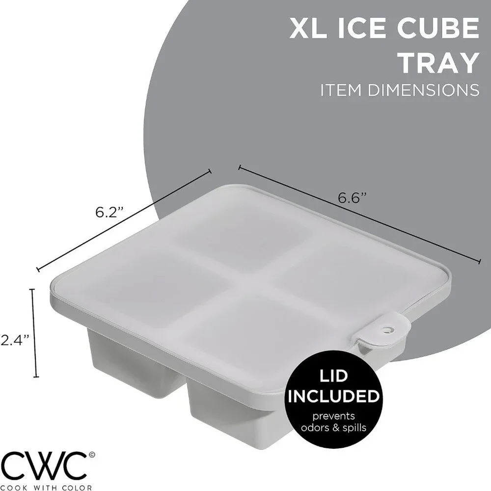 CWC Silicone Ice Tray 4 Cube Mold - Dark Blue